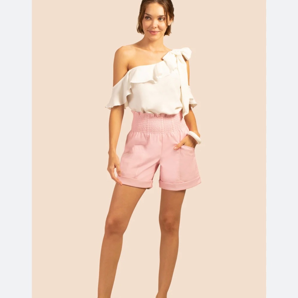 Trina Turk one shoulder hot springs Top in White Small NWT $198